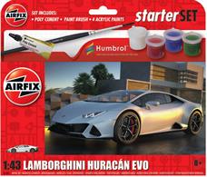 Airfix A55007 1/43rd Small Beginners Lamborghini Huracan Evo Starter Set with Paint &amp; Glue