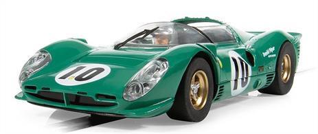 Resplendent in David Piper's usual green livery, this beautiful 330 P4 is representative of the well-travelled racer of the 1960s. Featuring at LeMans and in the LeMans movie, where an accident saw him lose a leg, Piper was one of the quickest privateer racers of the period. Driving many different machines, including the fearsome Porsche 917, Piper was often to be seen in a beautiful sports racing car, fighting tooth and nail at the front of the field.