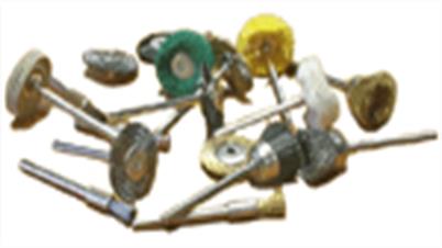 Cutting and grinding tools for use with motor mini-drill type hand-held machine tools.
