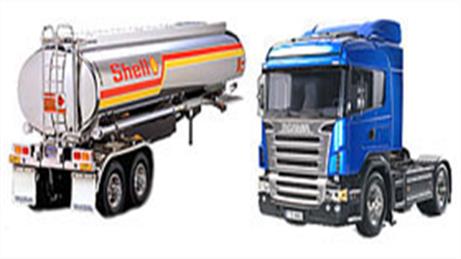Tamiya RC truck cabs and trailers. Realistic big rigs with optional sound, lighting effects, working trailer hitch and motorised trailer legs.