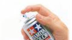 Tamiya range of polycarbonate aerosol spray paints for use on clear rc car bodyshells.