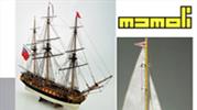 Designed with the novice modeller in mind Mamoli wooden ship kits offer a preformed hull core with exotic wood strip for planking.