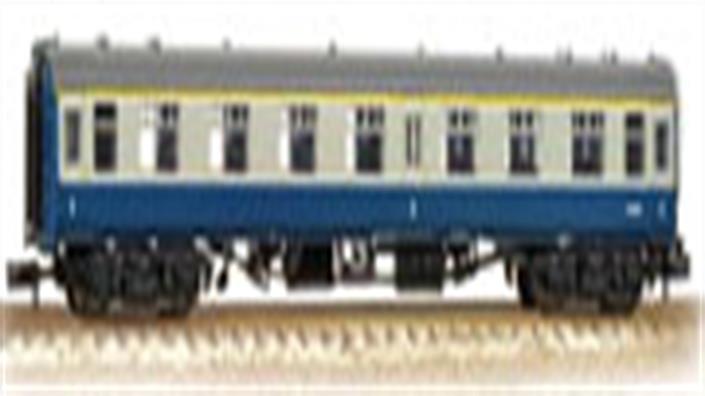 N gauge models of coaches in British Rail corporate and sector liveries. Models by Bachmann Graham Farish and Dapol.