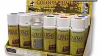 Brush and aerosol spray paints by Army Painter covering military uniforms and equipment from the Roman era to Sci-Fi armies.