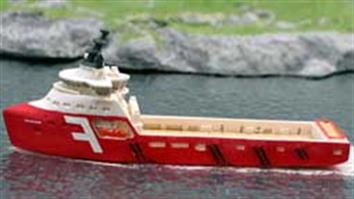 Detailed 1:1250 models of offshore support ships. Includes sea-going tugs, oil rig supply vessels and anchor handling tugs.