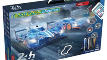 Scalextric slot car racing sets include track, cars and speed controllers. Everything needed to go racing!