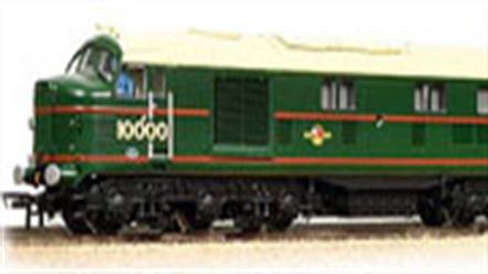 OO models of diesel and electric locomotives and diesel multiple unit trains in the early black and green liveries of the British Railways transition era.