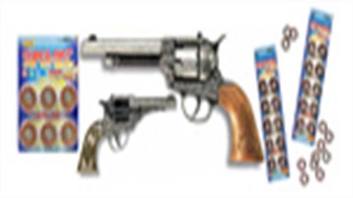 Edison Giocattoli range of toy cap guns based on classic Western guns.