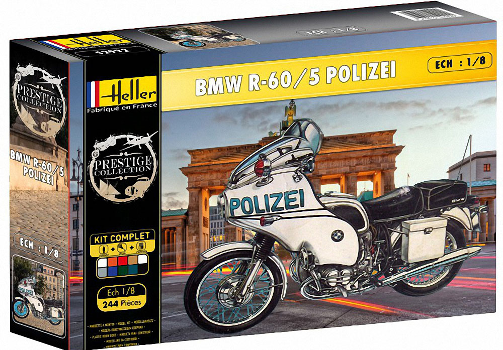 Heller 1/8 BMW R60/5 Polizei Motorbike Model Gift Set 52993G