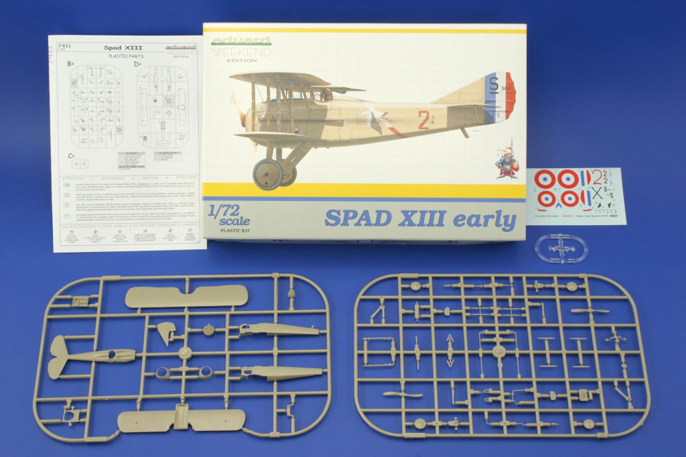 Eduard 1/72 Spad X111 WW1 Early Fighter Plane Kit Weekend Version 7411