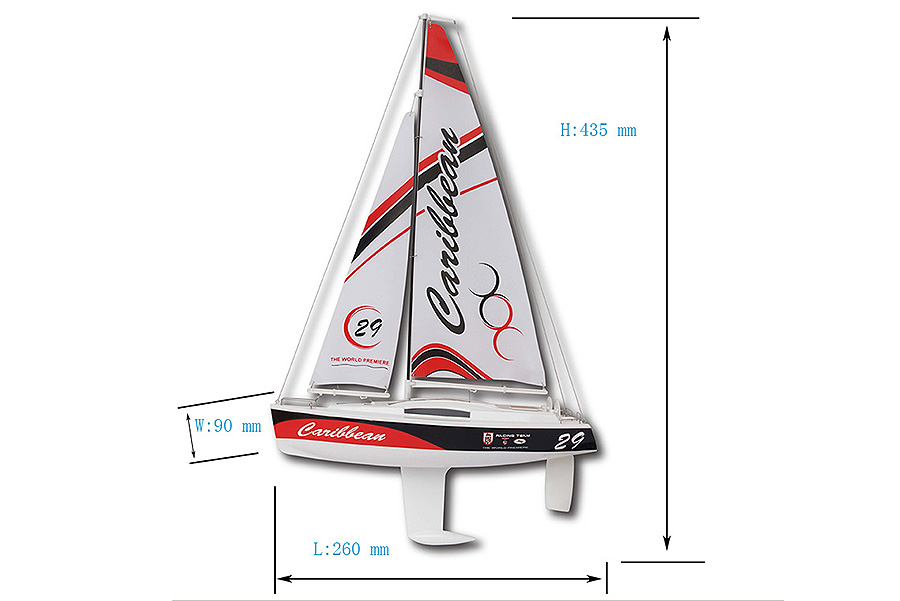 Joysway 1/46 Caribbean Red Ready top Sail Mini Sailing ...