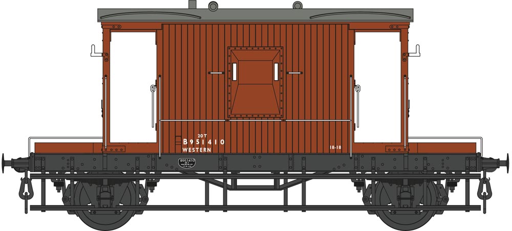 Dapol O Gauge BR Standard 20 Ton Goods Brake Van Bauxite B953095 RTR 7F