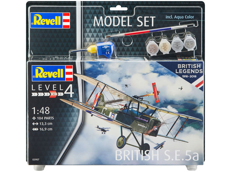 Revell 148 100 Years Raf British Se 5a Ww1 Fighter Model Set 63907