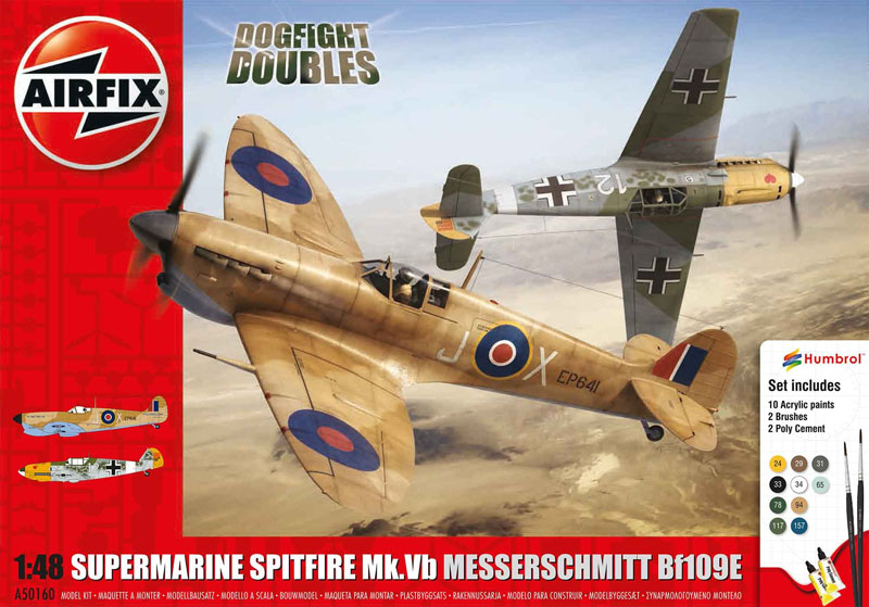 Airfix 1/48 Dogfight Doubles Supermarine Spitfire Mkvb & Messerschmitt ...