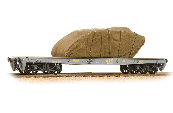 Bachmann OO War Office Warflat Bogie Wagon WD Livery with Sheeted Tank ...