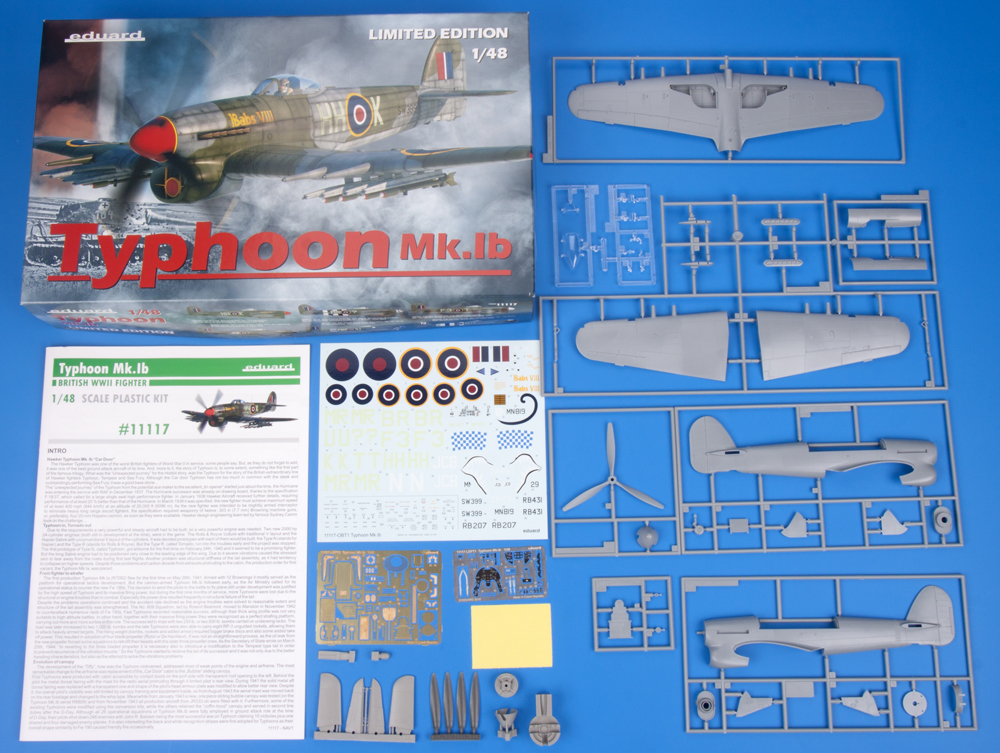 Eduard 1/48 Typhoon Mk1B Bubbletop Canopy RAF WW2 Plastic Kit Ltd ...