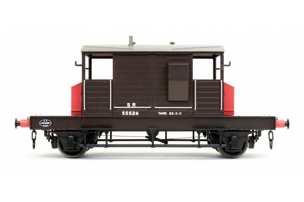 Dapol O Gauge SR 25Ton Pill Box Brake Van Even Planked Sides Brown