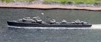 A 1/1200 second-hand model of a S-Z class destroyer of the Royal Navy at the end of WW2 by Clydeside. This model has a lattice mast rather than a tripod, so is a late WW2 standard destroyer and is in good condition but without the gun barrel on A gun, see photograph.