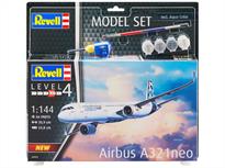Revell 04952 1/144 Airbus A321 Neo Aircraft Kit <br />Number of Parts 68 Length 309mm Wingspan 248mm