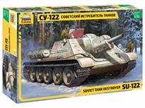 Zvezda 3691 1/35th SU-122 Soviet Self Propelled Gun Kit<br />Number of Parts 259   Length 233mm