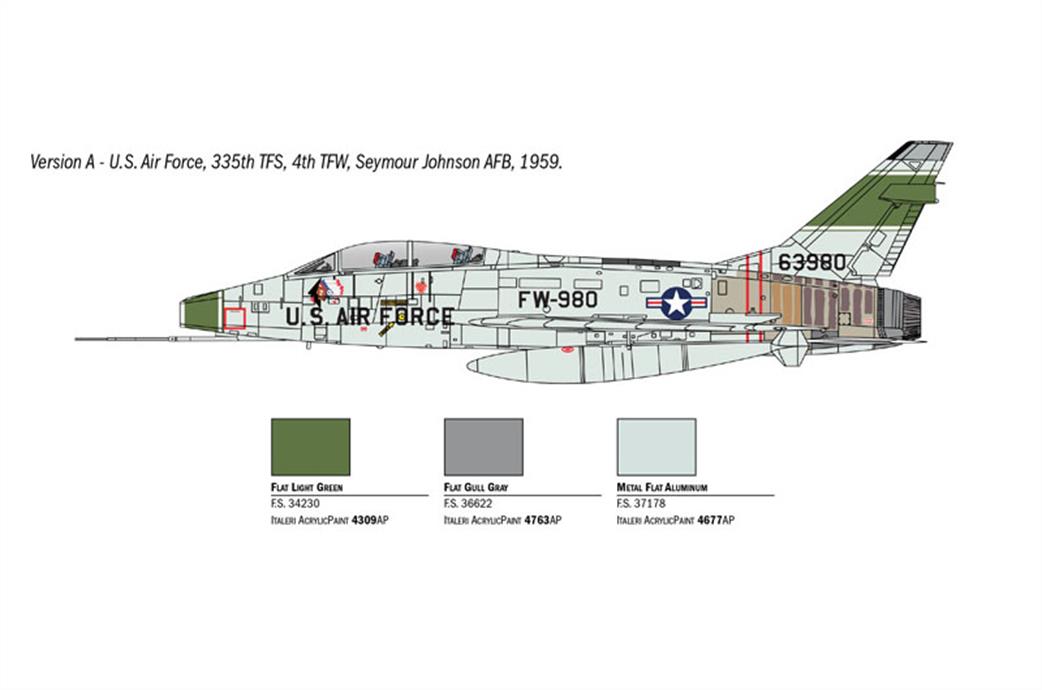 Italeri 1/72 1398 USAF F-100F Super Sabre Jet Attack Fighter Aircraft Kit