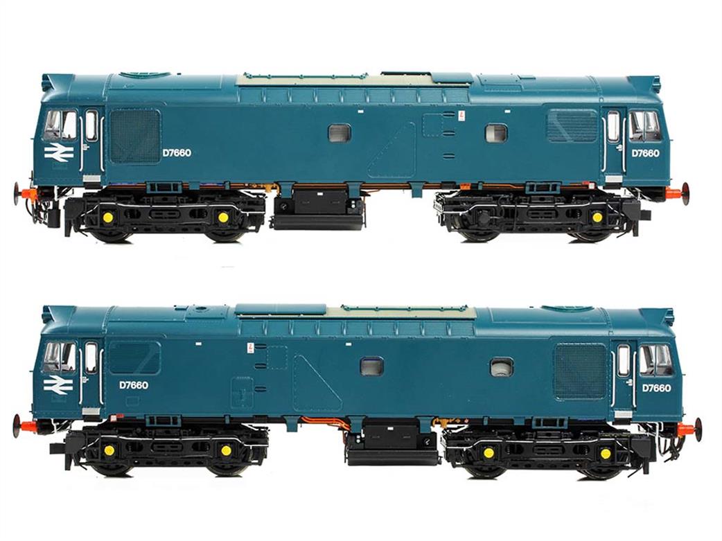 Bachmann OO gauge model 32-333 BR class 25/3 D7660 blue small warning panels
