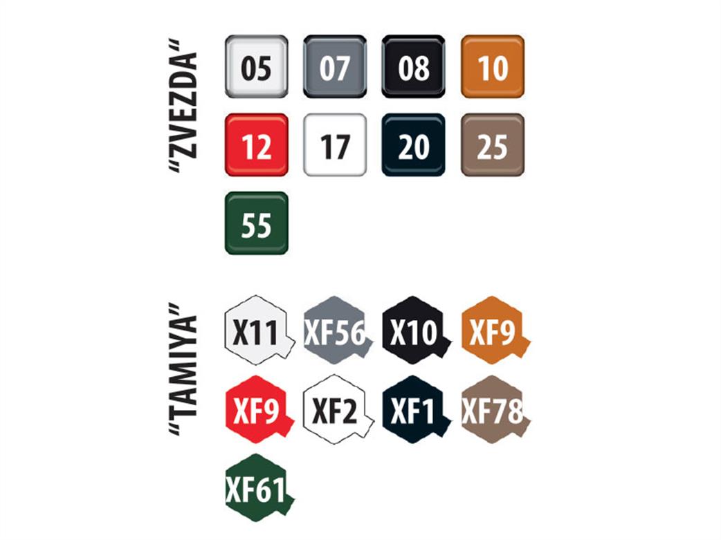 Zvezda 3691 Paint Colours