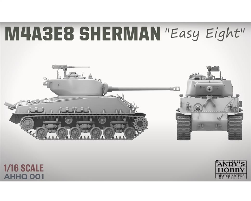 Andys Hobby Headquarters AHHQ001 US M4A3E8 Sherman Easy Eight Plastic Kit 1/16