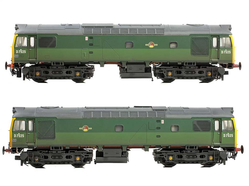 Bachmann OO gauge model 32-342 BR class 25/2 locomotive D7525 two-tone green weathered