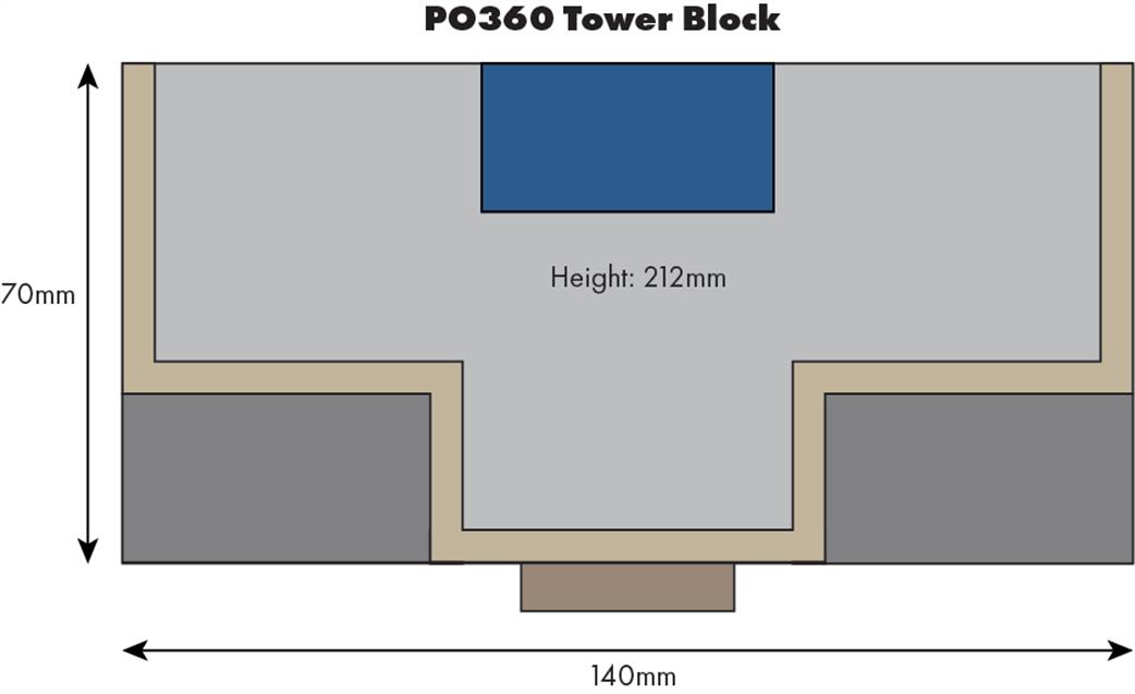 Metcalfe Models PO360 low relief tower block