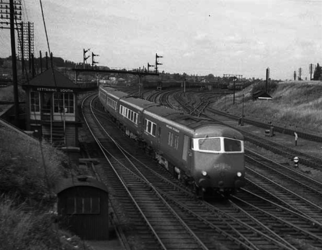 The ‘Midland Pullman’ on 24th July 1960, passing Kettering South signal box
