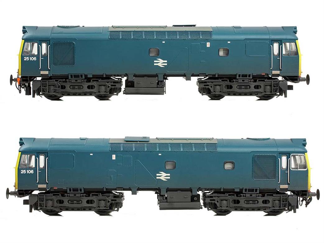 Bachmann OO gauge model 32-346 BR class 25/2 diesel locomotive 25106 rail blue weathered