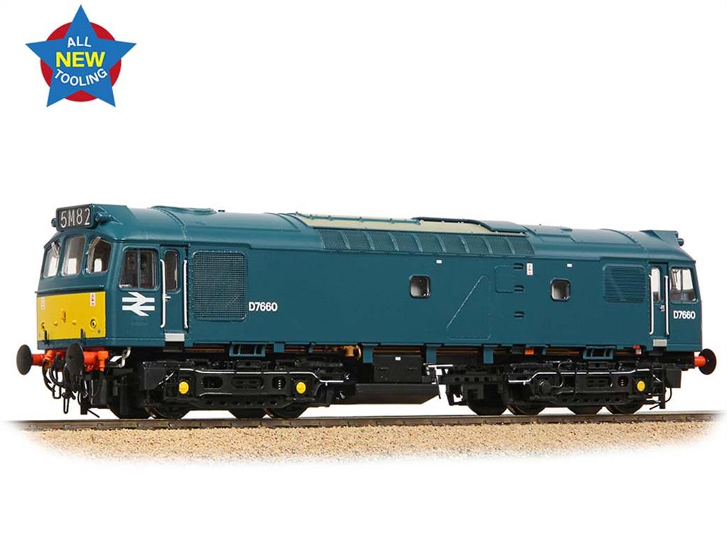 Bachmann OO gauge model 32-333 BR class 25/3 D7660 blue small warning panels