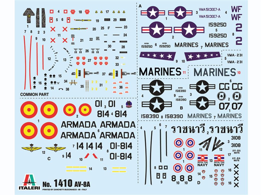 Italeri 1410 Decal Sheet