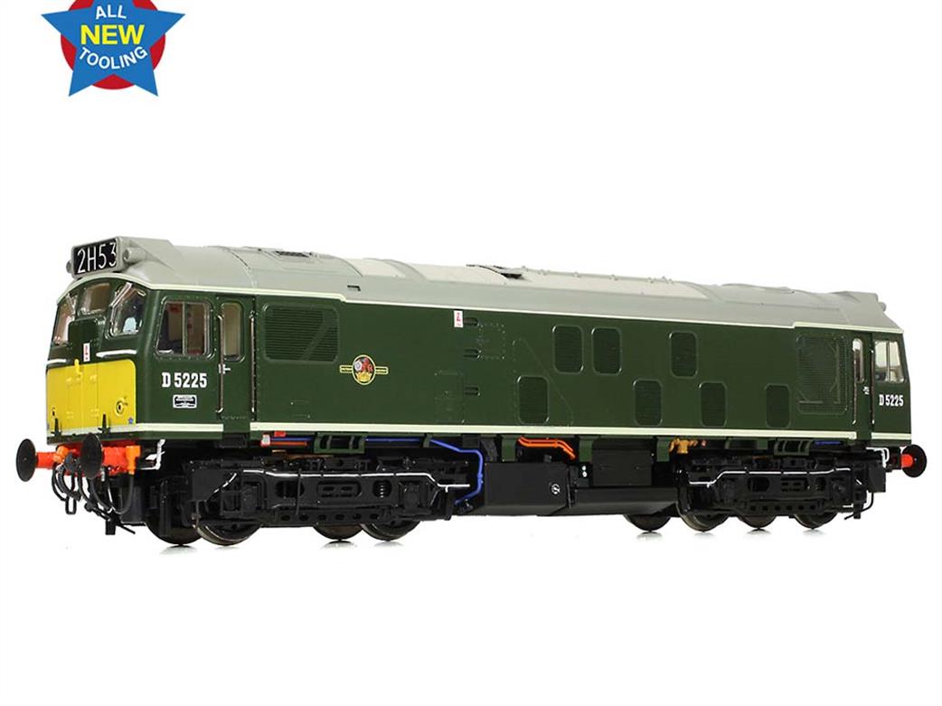 Bachmann OO gauge model 32-343 BR class 25/2 D5225 plain green small warning panels