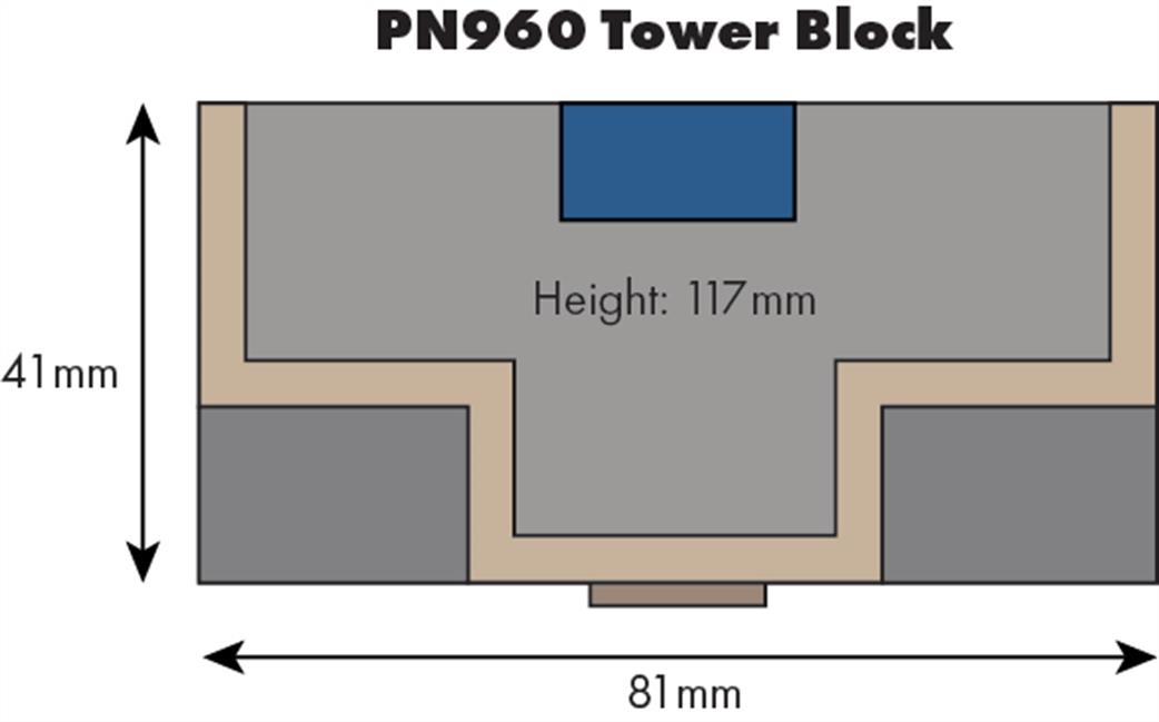 Metcalfe PN960 N gauge tower block