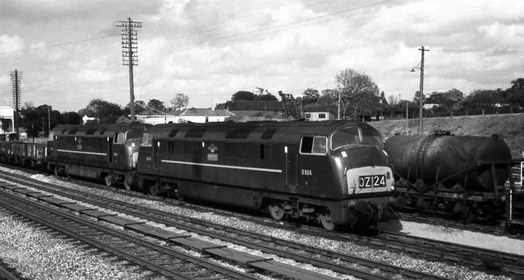two ‘D800s’ on a freight duty, recorded on 22nd May 1966 at Tiverton Junction