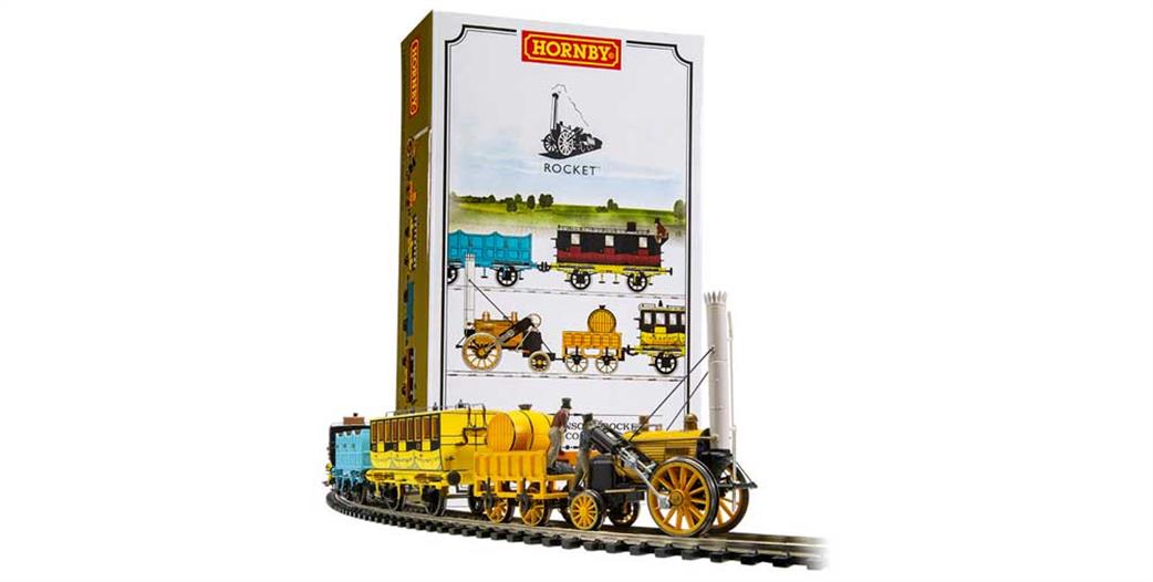 Hornby OO R3956 Rocket train pack with Royal Mail coach
