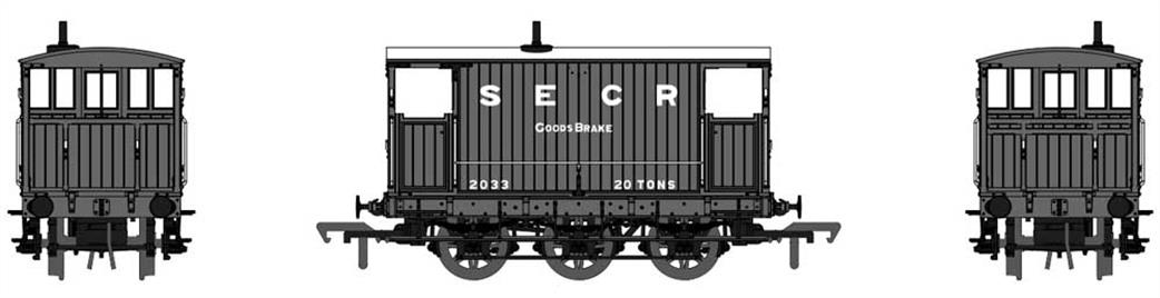 SECR 6 wheel brake van 2033 rapido trains oo gauge