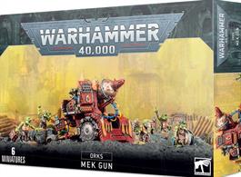This multi-part plastic kit makes one of four possible Mek Gunz and has a six-strong grot crew. It can be assembled as a bubblechukka, a smasha gun, a traktor kannon or a kustom mega-kannon.