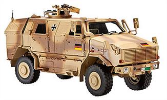 Since it was introduced in 2000 the Allschutz-Transportfahrzeug (ATF = all-protected transport vehicle) Dingo has developed into a real all-rounder in the German army. Both the Dingo 1 and Dingo 2 combine ideal protection, off-road mobility and speed. The variant "ATF Dingo 2 GE A2 PatSi" has been in service in Afghanistan as a patrol and security vehicle since 2006 