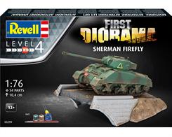 Revell 03299 1/76th First Diorama Set Sherman Firefly KitNumber of Parts 54  Height 104mmBeginner set to create your first own diorama to present the built model in a realistic scenery.