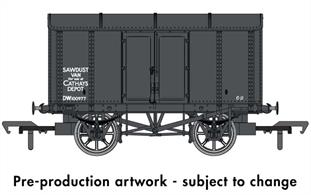 The 'Iron Mink' is one of the most recognisable GWR wagon types from the end of the 19th century, with over 4,700 examples constructed between 1886 and 1901. Both underframe and body were built from iron and steel, creating a robust and long-lived wagon, with examples surviving into the 1960s. The metal construction made the design ideal for use as Gunpowder vans, wagons to the same style being used by other railway companies and private owners.This model is finished British Railways departmental grey livery. 1948 onwards.