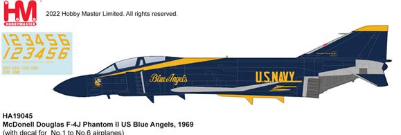 "McDonell Douglas F-4J Phantom II US Blue Angels, 1969 (with decal for No.1 to No.6 airplanes)"