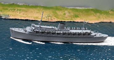 Wilhelm Gustloff  was taken over by the Kriegsmarine after the outbreak of WW2 and from December 1940 was painted grey and used as a troopship, an accommodation ship and, finally, to evacuate troops and refugees from Baltic ports as part of Operation Hannibal. This model is cast in resin from the original Mercator master model and assembled and painted in grey overall by Coastlines Models, CL-M528B.The model is also available with wood-coloured decks and extra detailing, see CL-M528BS