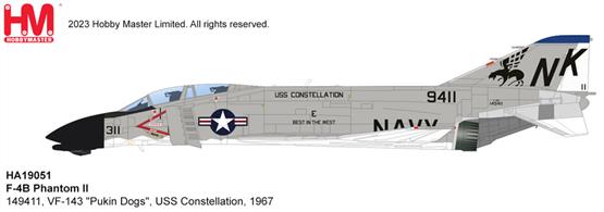 F-4B Phantom II 149411, VF-143 Pukin Dogs USS Constellation, 1967