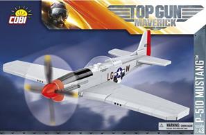 The Mustang P-51D is a unique model of the movie aircraft released under the original TOP GUN: Maverick™ license. The main character of the film takes great pride in owning this very aircraft. The model was designed with 150 COBI construction blocks in 1:48 scale and includes only high-quality prints recreating the markings of the movie plane. The licensed Mustang made of COBI bricks is not only a great movie toy, but also a model that can start a collection among fans of action movies, aviation and military technology!