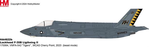 "F-35B ""Black Death"" 170064, VMFA-542 ""Tigers"", MCAS Cherry Point, 2023 (beast mode)"