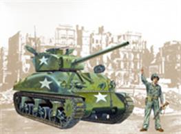 Italeri 225 1/35 Scale WW2 US M4-A1 Sherman Allied Standard TankDimensions - Length 165mm.The kit includes finely detailed tracks and a crew figure and comes with illustrated instructions. Decals are included for numerous variants.