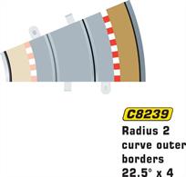 Radius 2 curve outerÂ borders 22.5 degrees x 4
